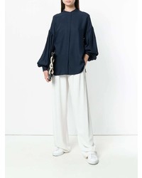 Женская темно-синяя классическая рубашка от Aspesi