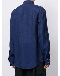 Мужская темно-синяя классическая рубашка от Ralph Lauren Purple Label