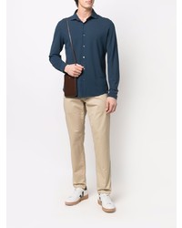 Мужская темно-синяя классическая рубашка от Drumohr