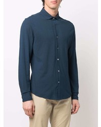 Мужская темно-синяя классическая рубашка от Drumohr