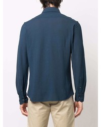 Мужская темно-синяя классическая рубашка от Drumohr