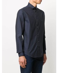 Мужская темно-синяя классическая рубашка от Emporio Armani