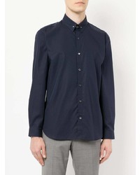 Мужская темно-синяя классическая рубашка от Cerruti 1881