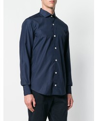 Мужская темно-синяя классическая рубашка от Eleventy