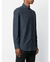 Мужская темно-синяя классическая рубашка от Brunello Cucinelli