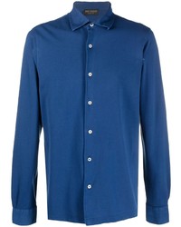 Мужская темно-синяя классическая рубашка от Dell'oglio