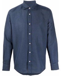 Мужская темно-синяя классическая рубашка от Deperlu