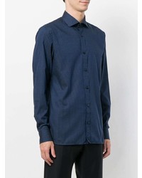 Мужская темно-синяя классическая рубашка от Z Zegna