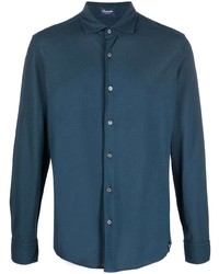 Мужская темно-синяя классическая рубашка от Drumohr