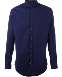 Мужская темно-синяя классическая рубашка от DSQUARED2