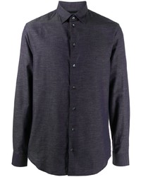 Мужская темно-синяя классическая рубашка от Emporio Armani