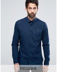 Мужская темно-синяя классическая рубашка от Farah