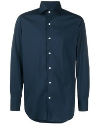 Мужская темно-синяя классическая рубашка от Finamore 1925 Napoli