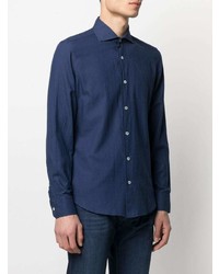 Мужская темно-синяя классическая рубашка от Fedeli