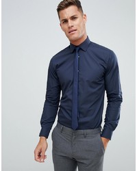 Мужская темно-синяя классическая рубашка от French Connection