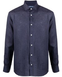 Мужская темно-синяя классическая рубашка от Frescobol Carioca