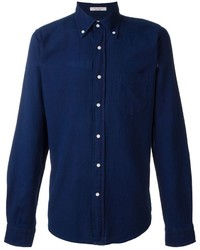 Мужская темно-синяя классическая рубашка от Gant
