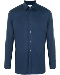 Мужская темно-синяя классическая рубашка от Gieves & Hawkes