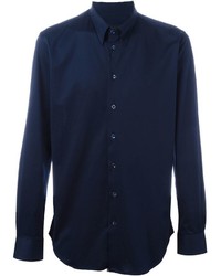 Мужская темно-синяя классическая рубашка от Giorgio Armani