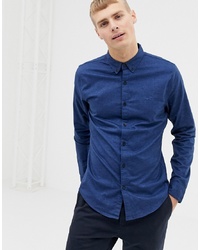 Мужская темно-синяя классическая рубашка от Hollister