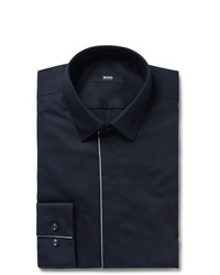 Мужская темно-синяя классическая рубашка от Hugo Boss