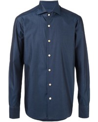 Мужская темно-синяя классическая рубашка от Kiton
