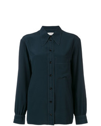 Женская темно-синяя классическая рубашка от Lemaire