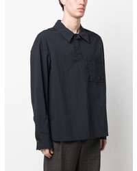 Мужская темно-синяя классическая рубашка от Wooyoungmi