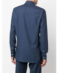 Мужская темно-синяя классическая рубашка от Canali