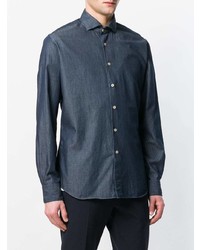 Мужская темно-синяя классическая рубашка от Xacus