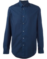 Мужская темно-синяя классическая рубашка от Maison Margiela