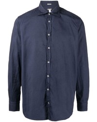 Мужская темно-синяя классическая рубашка от Massimo Alba