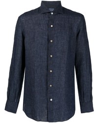 Мужская темно-синяя классическая рубашка от Mazzarelli