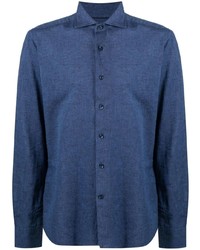 Мужская темно-синяя классическая рубашка от Orian