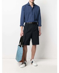 Мужская темно-синяя классическая рубашка от Orian