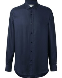Мужская темно-синяя классическая рубашка от Saint Laurent