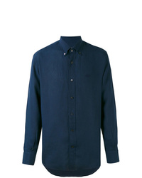 Мужская темно-синяя классическая рубашка от Salvatore Ferragamo
