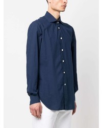 Мужская темно-синяя классическая рубашка от Kiton