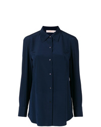 Женская темно-синяя классическая рубашка от Tory Burch