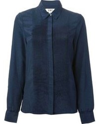Женская темно-синяя классическая рубашка от YMC