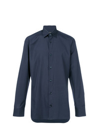 Мужская темно-синяя классическая рубашка от Z Zegna