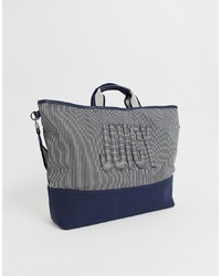 Темно-синяя кожаная большая сумка с принтом от Juicy Couture