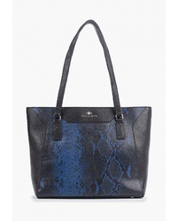 Темно-синяя кожаная большая сумка со змеиным рисунком от Wittchen
