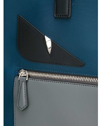 Мужская темно-синяя кожаная большая сумка от Fendi