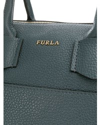 Темно-синяя кожаная большая сумка от Furla