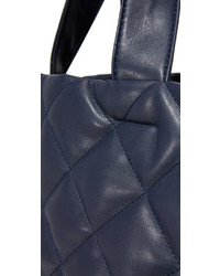 Темно-синяя кожаная большая сумка от Deux Lux