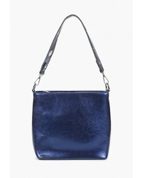 Темно-синяя кожаная большая сумка от Bolso