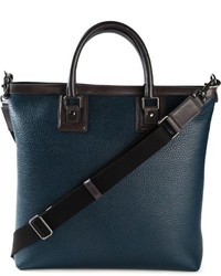Мужская темно-синяя кожаная большая сумка от Dolce & Gabbana