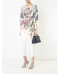 Темно-синяя кожаная большая сумка от Fendi