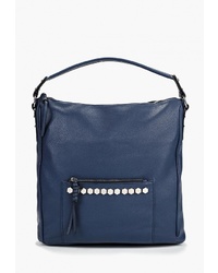 Темно-синяя кожаная большая сумка от Fabretti